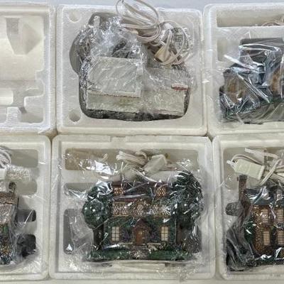 (5) Thomas Kincaide Hawthorn Village Lighted Resin Figurines