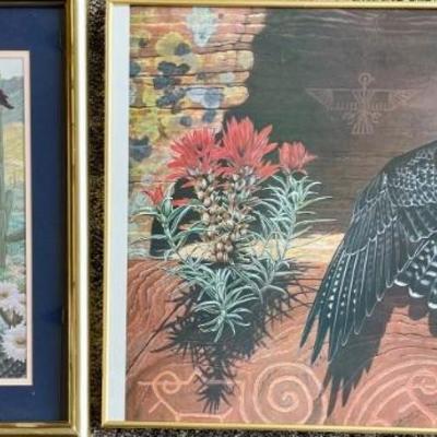 (2) Framed Falcon Prints - (1)gene Johnson 1986