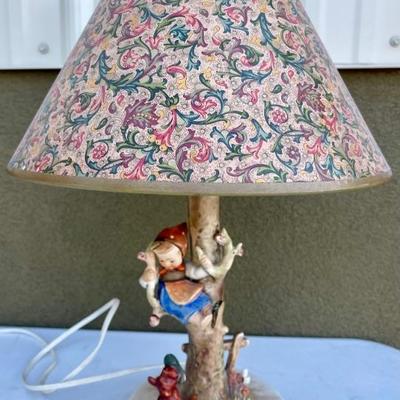 Rare 1936 Hummel Goebel Girl In Apple Tree Lamp, Works