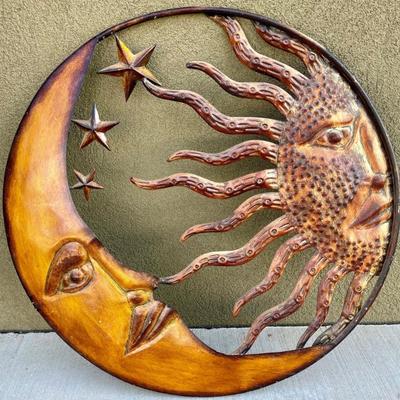 Metal Moon And Stars Wall Hanging