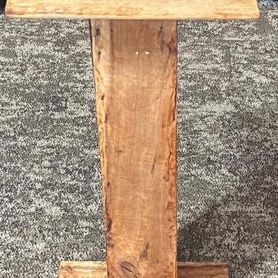 Vintage 32.5" Hand Made Cherry Wood Plant Stand By Murry Sytsma Iowa
