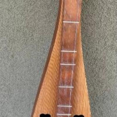 4 String Flat Head Hour Glass Dulsimer With Wood Back, Sides, And Top