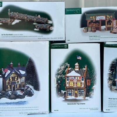 Department 56 New England Village Series - Trinity Ledge, Knickerbocker Flag Co., Farmer's Market, And More