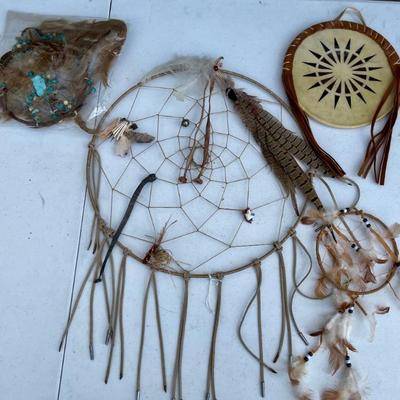 (3) Dreamcatchers And A Native American Hand Drum