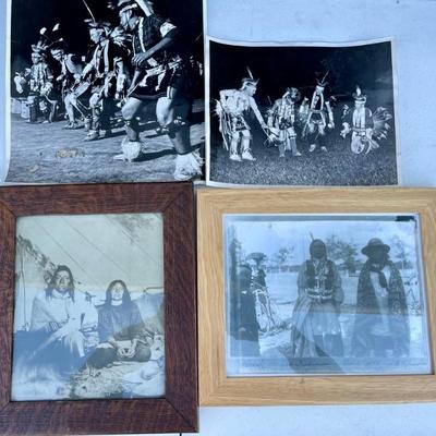 (2) Antique Native American Prints - Ute Indians 1898 In Oak Frame, And More