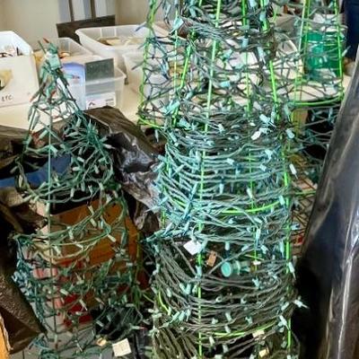 wrapped light Christmas trees