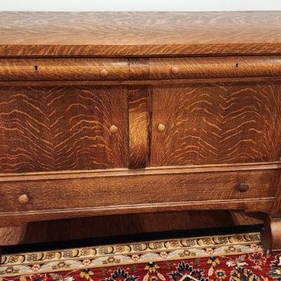 Tiger Oak Sideboard (Excellent Condition) - 54" Width X 21" X 39 1/2" Height