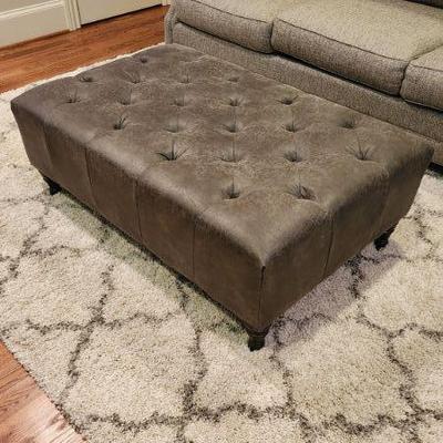 Grey Fabric Ottoman - 48" Width X 31" Depth X 16 1/2 Height 