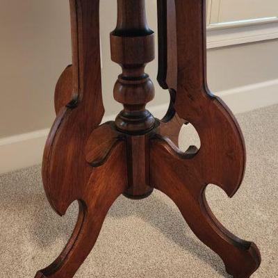 Antique Round Table on Casters - 29" X 30" Height