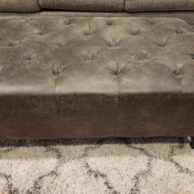 Grey Fabric Ottoman - 48" Width X 31" Depth X 16 1/2 Height 
