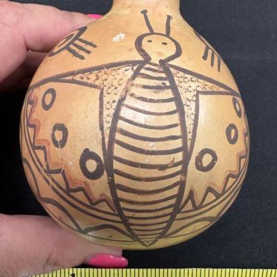 Unsigned Hopi Moth Canteen w/out Handles 3 1/2" x 4 1/4"