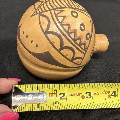Unsigned Hopi Moth Canteen w/out Handles 3 1/2" x 4 1/4"