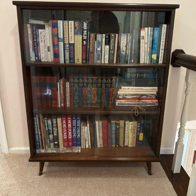 Mid Mod sliding glass door bookcase