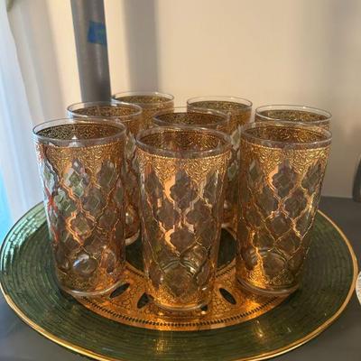 Set of 8 vintage Culver glasses.