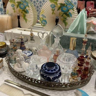 Vintage glass perfume bottles