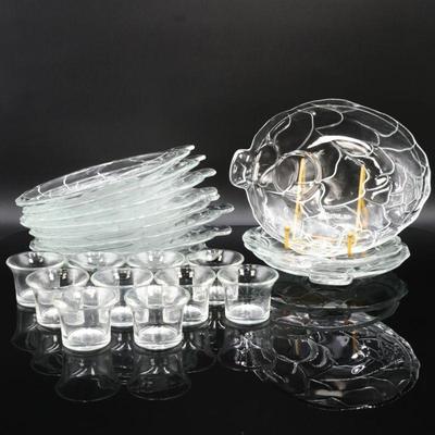 Vintage Toscana Placemates Glass Artichoke Dish Set 20 Pieces