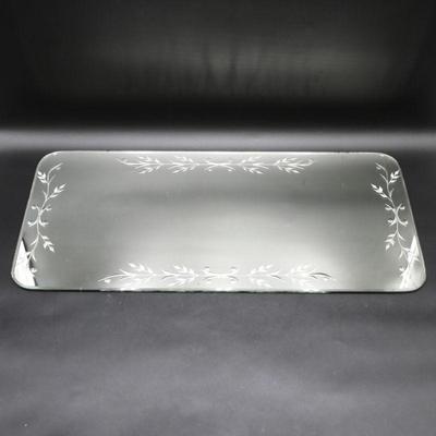 Vintage Embossed Mirror Vanity Tray