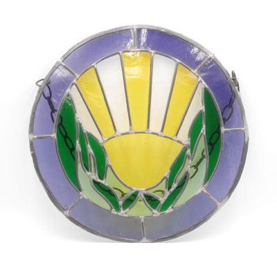 Handcrafted Circular 16" Stained Glass Panel