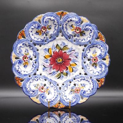 Faireal Alcobaca Portuguese Pottery Hand Painted Decorative Plate