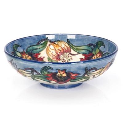 Moorcroft Canna Lily Fruit Bowl Signed