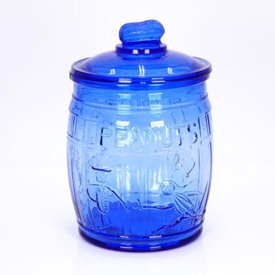 Cobalt Blue Glass Planters Mr. Peanut Jar
