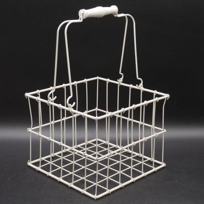 White Metal Wire Basket