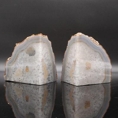 Large Natural Agate Geode Bookends