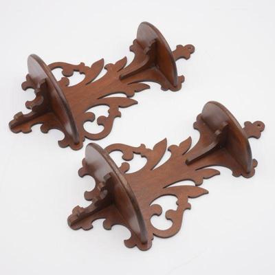 Pair of Wooden Wall Shelves