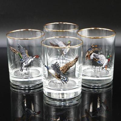 Set of 4 Richard Bishop Waterfowl Glasses