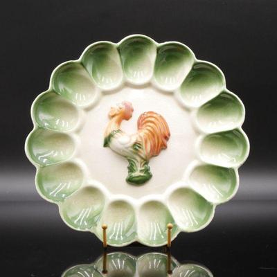 Vintage Rooster Deviled Egg Platter
