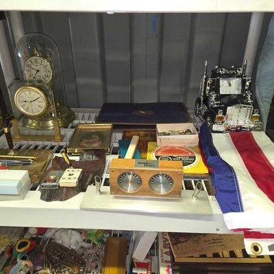 #10046 • American Flag, Clocks, Pen Holders, Pens, Rocks