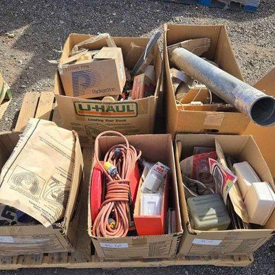 #80710 • Pallet of Vents, Extension Corda, Paint Rollers and More