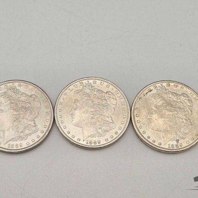 #1330 • (3)1889-P Morgan Slvr Dlrs
