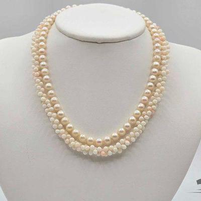 #810 • (2) Pearl Necklaces 10K Clasp, 41.01g