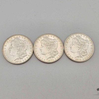 #1308 • (3) 1879-S Morgan 