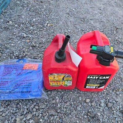 #80008 • (2) Gas Cans and (1) Blue Tarp