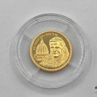 #1206 • .585 Gold Pope Benedict XVI in Gold, 1.56g
