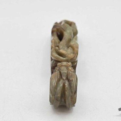 #1858 • Carved Jadeite Buckle Hook , 90.11g