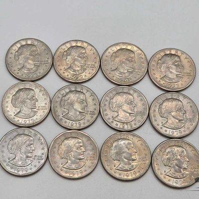 #1536 • (11) 1979 Susan B Anthony Liberty Dollar & (1) Colored