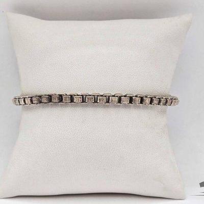 #900 • Sterling Silver Box Chain Bracelet, 16.15g
