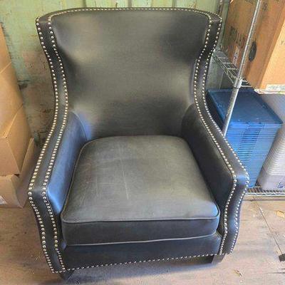 #3500 • Black Wingback Chair