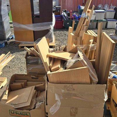 #80718 • Pallet With 4 Boxes Of Unfinished Wood