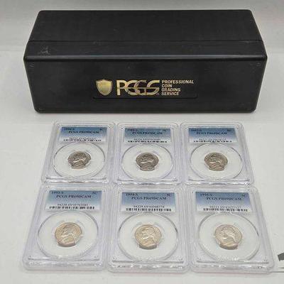 #1568 • (6) 1990-1995 Jefferson Graded Nikels