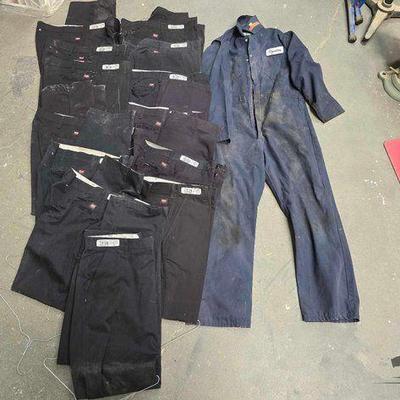 #2140 • (13) Pairs Red Kap Work Pants and (1) Coverall