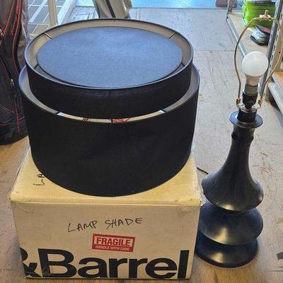#3502 • Crate & Barrel Lamp Shade and Black Lamp