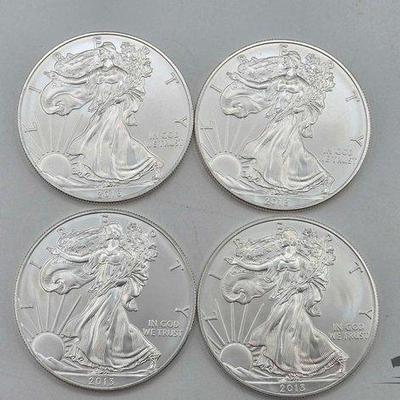 #1258 • (4) 2013 America Egles Silver America Egle Silver-Dllars