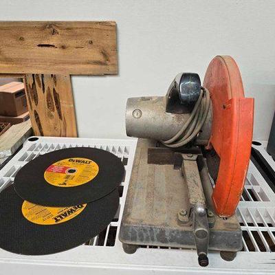 #2116 • Makita 355mm Portable Cut-Off Saw with (2) DeWalt Chop Saw Wheels