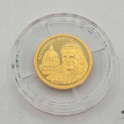 #1210 • .585 Gold Pope Benedict XVI in Gold, 1.56g
