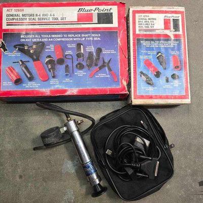 #2030 • (2) Blue-Point General Motors Seal Tools Sets, (1) Vacuum Test Pump, and (1) OBD2 Plug