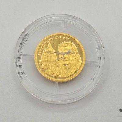#1208 • .585 Gold Pope Benedict XVI in Gold, 1.56g
